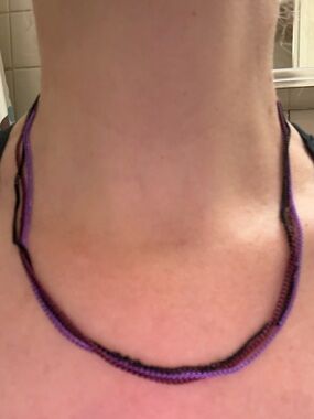 Handmade Purple and Black Chain Necklace